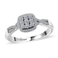 Luxuriant Lab Grown Diamond G-H SI 0.40 ctw Ring in Rhodium Over Sterling Silver (Size 10.0)