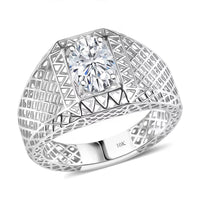 10K White Gold Luxuriant Lab Grown Diamond (E-F, VS) Mens Ring (Size 10.0) 1.60 ctw