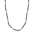 Sleeping Beauty Color Shell Pearl and Thai Black Spinel 50.00 ctw Beaded Necklace in Silvertone 18-20 Inches - Sticky add to cart bar