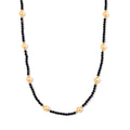 Golden Shell Pearl and Thai Black Spinel 50.00 ctw Beaded Necklace in Goldtone 18-20 Inches - Sticky add to cart bar