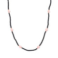 Pink Shell Pearl and Thai Black Spinel 77.00 ctw Beaded Endless Necklace in Rosetone 30 Inches - Sticky add to cart bar