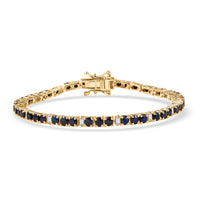 EverTrue Niassa Ruby (FF) and Moissanite 6.80 ctw Bracelet in 18K YG Plated (7.25 In)