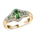 Luxoro 10K Yellow Gold Premium Tsavorite Garnet, Diamond (I2) Ring (Size 7.0) 1.25 ctw - Sticky add to cart bar