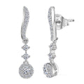 Luxuriant Lab Grown Diamond G-H SI 0.75 ctw Drop Earrings in Rhodium Over Sterling Silver - Sticky add to cart bar