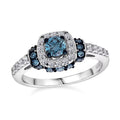 Luxuriant Lab Grown Blue and White Diamond (SI) Ring - Sticky add to cart bar