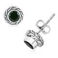 Bali Legacy Chrome Diopside 1.70 ctw Tulang Naga Texture Stud Earrings in Sterling Silver - Sticky add to cart bar