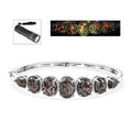 Karis Natural Yooperlite 27.80 ctw Bangle Bracelet in Platinum Bond (6.50 In) with Free UV Flash Light - Sticky add to cart bar