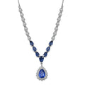 D'Joy Kashmir Kyanite and White Zircon 7.85 ctw Celestial Majesty Necklace in Rhodium Over Sterling Silver 18 Inches - Sticky add to cart bar