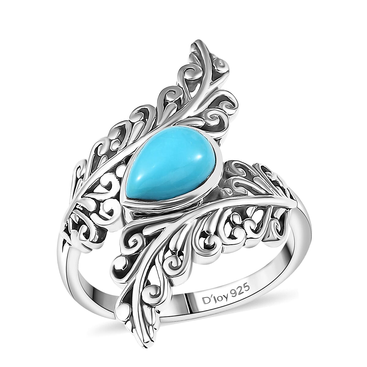 Sleeping Beauty Turquoise  Fancy Ring Sterling Silver 1.00 ctw ,  Silver Wt. 5 g