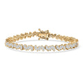 White Zircon 7.30 ctw Bracelet in 18K Vermeil Yellow Gold Over Sterling Silver (6.50 In) - Sticky add to cart bar