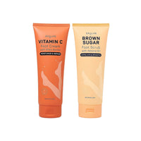 SpaLife Vitamin C Moisturizing Foot Cream & Brown Sugar Scrub - Duo Pack