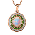 Premium Ethiopian Welo Opal and Multi Gemstone 4.90 ctw Pendant in 18K Vermeil Rose Gold Over Sterling Silver - Sticky add to cart bar