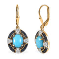 D'Joy Sleeping Beauty Turquoise and Multi Gemstone 4.85 ctw Lever Back Earring in 18K Vermeil Yellow Gold Over Sterling Silver - Sticky add to cart bar