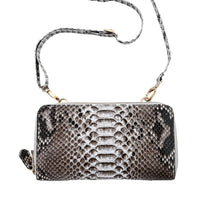 The Grand Pelle Black 100% Genuine Python Leather Crossbody Wallet