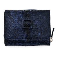 The Grand Pelle Black 100% Genuine Python Leather Womens Wallet