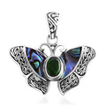Bali Legacy Chrome Diopside and Abalone Shell 1.25 ctw Butterfly Pendant without Chain in Sterling Silver - Sticky add to cart bar
