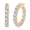 100 Facet Moissanite Hoop Earrings in 18K Vermeil Yellow Gold Over Sterling Silver 13.75 ctw - Sticky add to cart bar