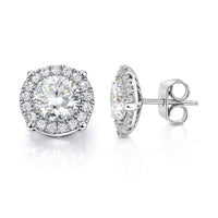 D'Joy Moissanite 1.80 ctw Earrings in Rhodium Over Sterling Silver