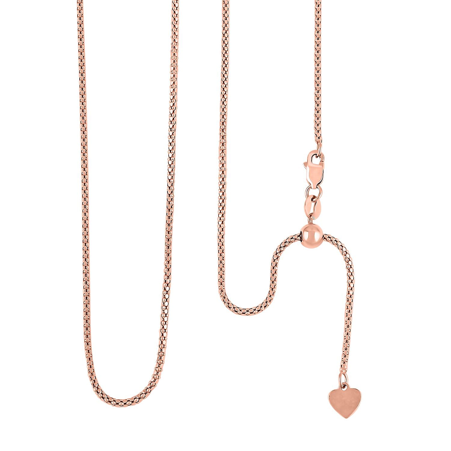 14K Rose Gold Over Sterling Silver Necklace 18-24 Inches 4.20 Grams