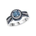 Luxuriant Lab Grown Blue and White Diamond (SI) Ring 1.00 ctw - Sticky add to cart bar