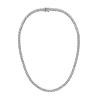 100 Facet Moissanite Necklace in Rhodium Over Sterling Silver 18 Inches 41.65 ctw