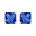 Luxoro Premium Asscher Cut Tanzanite 4.00 ctw Stud Earrings in 14K White Gold - Sticky add to cart bar