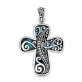 Bali Legacy Abalone Shell Cross Pendant without Chain in Sterling Silver - Sticky add to cart bar