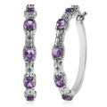 African Amethyst Earrings in Stainless Steel 3.25 ctw - Sticky add to cart bar