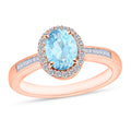 Mangoro Aquamarine and White Diamond 1.65 ctw Ring in 18K Vermeil Rose Gold Over Sterling Silver - Sticky add to cart bar