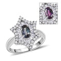 Certified & Appraised Rhapsody AAAA Narsipatnam Alexandrite and E-F VS Diamond 1.34 ctw Ring in 950 Platinum 7.45 Grams - Sticky add to cart bar