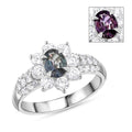 Certified & Appraised AAAA Narsipatnam Alexandrite and E-F VS Diamond 1.46 ctw Ring in 900 Platinum (Size 7.0) 5.80 Grams - Sticky add to cart bar