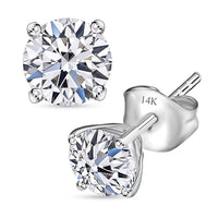 Luxuriant Lab Grown Diamond SI 1.50 ctw Solitaire Stud Earrings in 14K White Gold