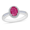Mozambique Ruby and White Diamond 1.90 ctw Ring in 18K Vermeil Rose Gold Over Sterling Silver - Sticky add to cart bar