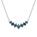 Luxuriant Lab Grown Blue Diamond (IR) SI 1.00 ctw Midnight Crescent Necklace in Rhodium Over Sterling Silver 20 Inches - Sticky add to cart bar