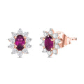 Radiant Ember Garnet and White Zircon 1.00 ctw Earrings in 18K Vermeil RG Over Sterling Silver - Sticky add to cart bar