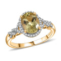 Premium Yellow Apatite and White Zircon 2.30 ctw Ring in 18K Vermeil Yellow Gold Over Sterling Silver (Size 7.0) - Sticky add to cart bar