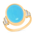 Luxoro Premium Sleeping Beauty Turquoise and G-H I3 Diamond Ring in 10K Yellow Gold (Size 10.0) 8.41 ctw - Sticky add to cart bar