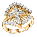 Moissanite 0.75 ctw Ring in 18K Vermeil Yellow Gold Over Sterling Silver (Size 10.0) - Sticky add to cart bar