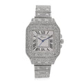 Genoa Austrian Crystal Japanese Movement Watch in Silvertone with Stainless Steel Butterfly Buckle - Sticky add to cart bar