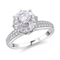 Moissanite 3.40 ctw Ring in Rhodium Over Sterling Silver (Size 10.0) - Sticky add to cart bar