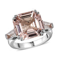 Rhapsody AAAA Marropino Morganite 6.90 ctw Ring in 950 Platinum (Size 4.75) 6.57 Grams - Sticky add to cart bar