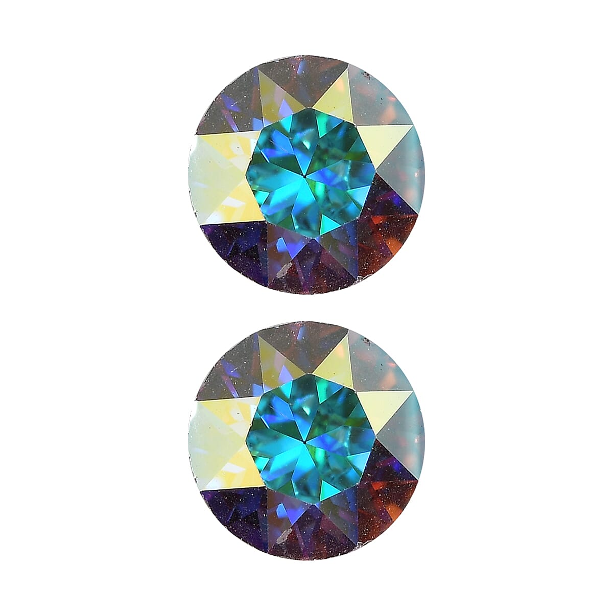 Aurora Borealis Crystal by Swarovski Set of 2 (Rnd 5.3 mm) 0.81 ctw Loose Gemstone