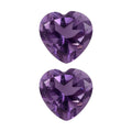 African Amethyst Set of 2 (Hrt 6 mm) 1.16 ctw Loose Gemstone - Sticky add to cart bar
