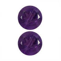 African Amethyst Set of 2 (Rnd 5 mm) 0.89 ctw Loose Gemstone