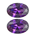 Simulated Amethyst Color Diamond Set of 2 (Ovl 6x4 mm) Loose Gemstone 1.27 ctw Loose Gemstone - Sticky add to cart bar