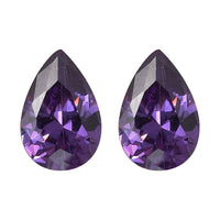 Simulated Amethyst Color Diamond Set of 2 (Pear 6x4 mm) 1.18 ctw Loose Gemstone