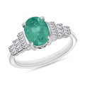 Luxoro Premium Kagem Zambian Emerald and G-H SI Diamond 1.33 ctw Ring in 14K White Gold - Sticky add to cart bar