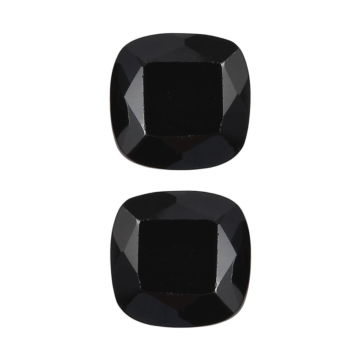 Thai Black Spinel Set of 2 (Cush 7x7 mm) 3.68 ctw Loose Gemstone