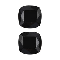 Thai Black Spinel Set of 2 (Cush 7x7 mm) 3.68 ctw Loose Gemstone