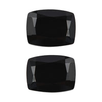 Thai Black Spinel Set of 2 (Cush 8x6 mm) 3.76 ctw Loose Gemstone